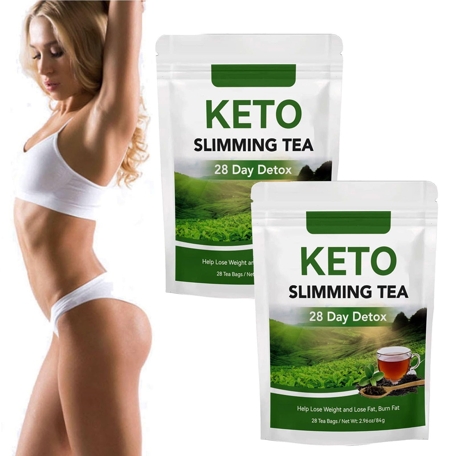 Té De Hierbas Naturales Adelgazante 28 Días Desintoxicación Cintura Estómago Plano Control De Peso 2pcs