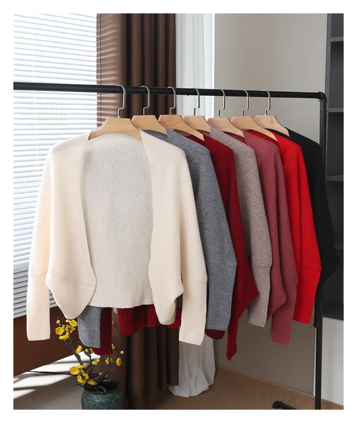 Scialle Lavorato a Maglia Poncho con Scialle Lavorato a Maglia in Lana Oversize Stile Vecchio Denaro Mantello da Donna Spesso Casual Morbido e Caldo Cappa Accogliente Cardigan Invernale(Red)