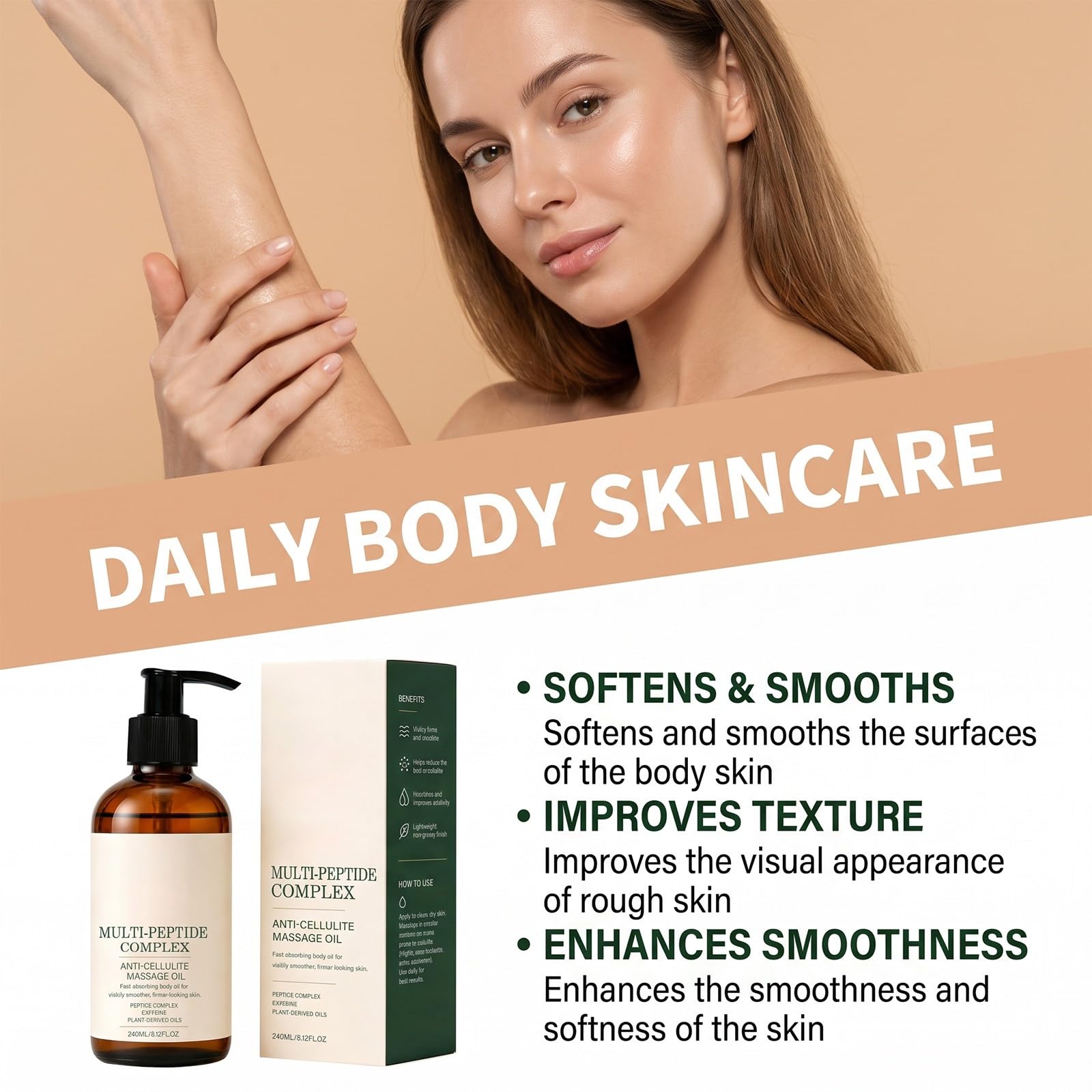 Anti-Cellulite-Körpermassageöl mit Kollagen, Körperöl für Frauen. (4PCS)