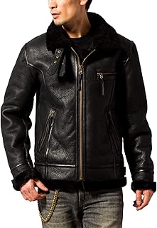 [Liugoo Leathers] (リューグーレザーズ) シングルライダース B-3タイプライダース ムートンジャケット