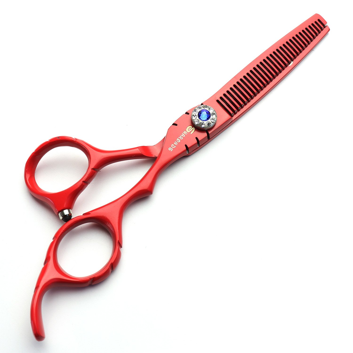 Ciseaux de coiffure 6 pouces rouge pour structurer les coupes et désépaissir la masse