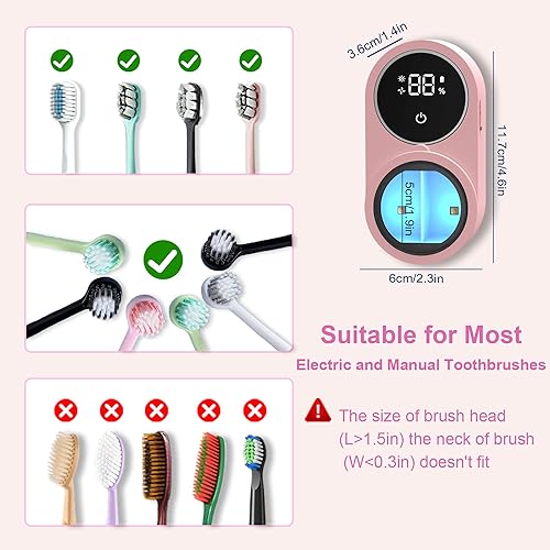 Miniatura 5 de Soporte para cepillos de dientes y limpiador para ventilador de limpieza de luz de baño, secado redondo en círculo, cubierta giratoria automática,