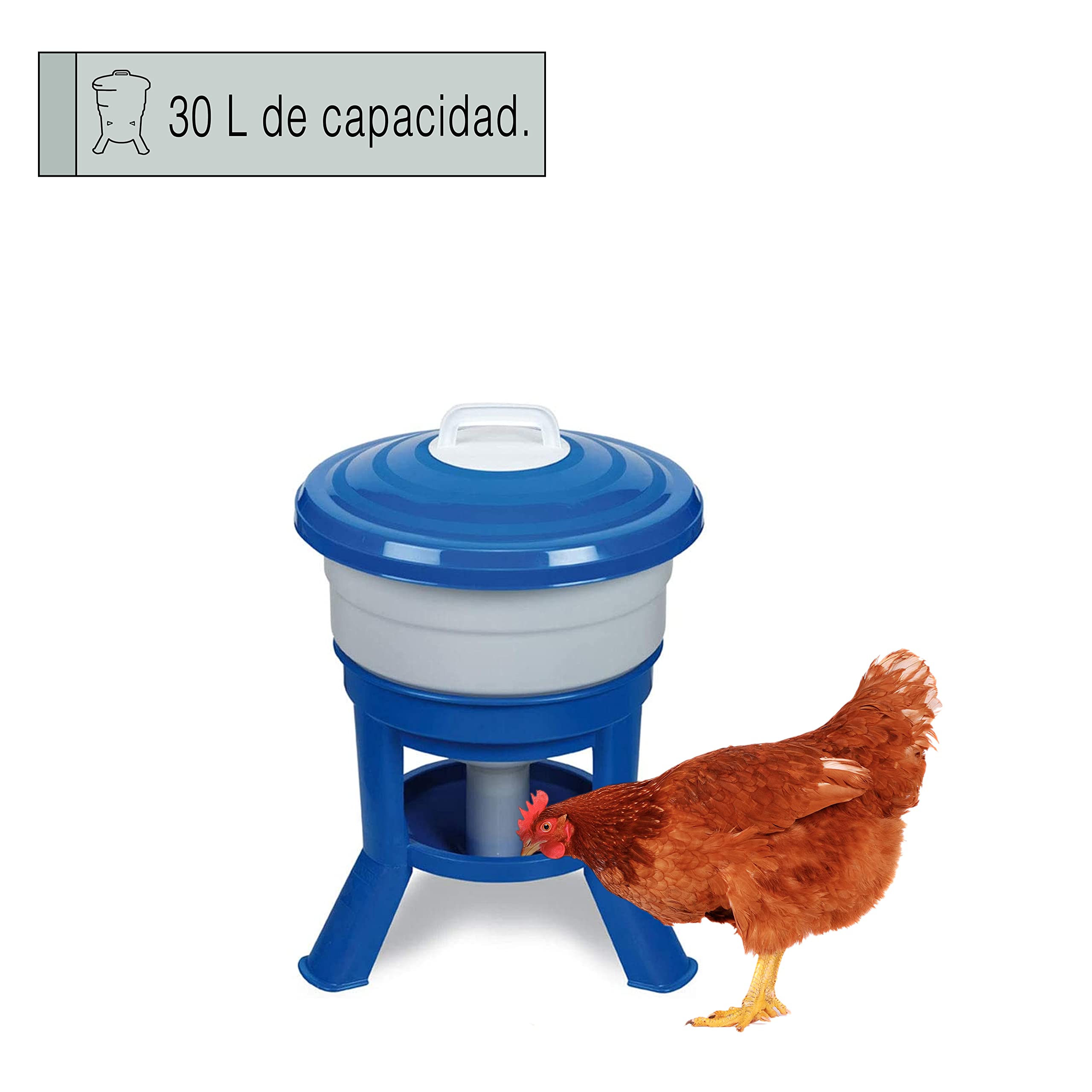 Bebedero Sifón Premium para Aves de Corral (30L) - Bebedero con Patas para Gallinas - Mantiene el Agua Limpia - Gran Capacidad