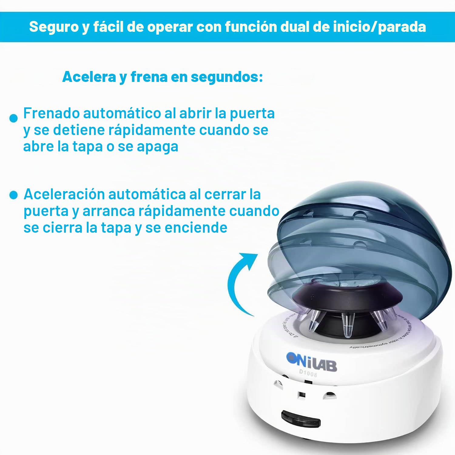 ONiLAB Centrífuga Microcentrífuga de Palma 7000RPM 2 Rotores para 8 x 0.2/0.5/1.5/2.0 ml y 32 PCR Tiras
