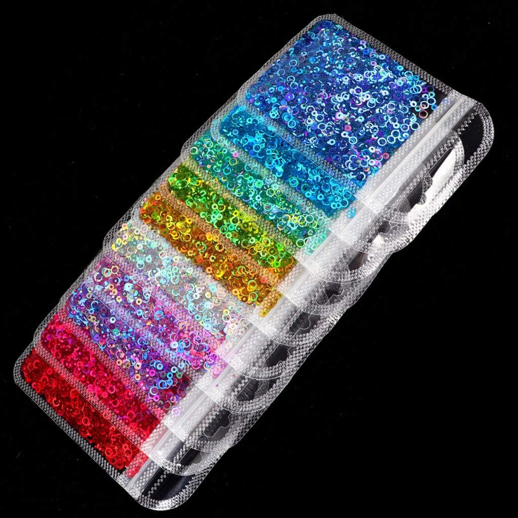 10 Colors DIY Resin Filling Sequins Hollow Round Shape Holographic Chunky Glitter Sequin for Nail Art Candle Resin Colorant for Epoxy Resin, Art Resin Crafts Making