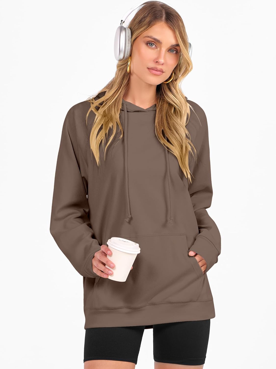 ANRABESS Women Hoodies Long Sleeve Loose Fit Fleece Hooded Sweatshirts Drawstring Pullover Top With Pockets 2025 Fall Outfits - Image 7