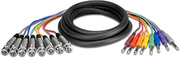 Hosa STX-802F 8-channel XLR Female to 1/4 inch TRS Male Balanced Snake - 2 meter