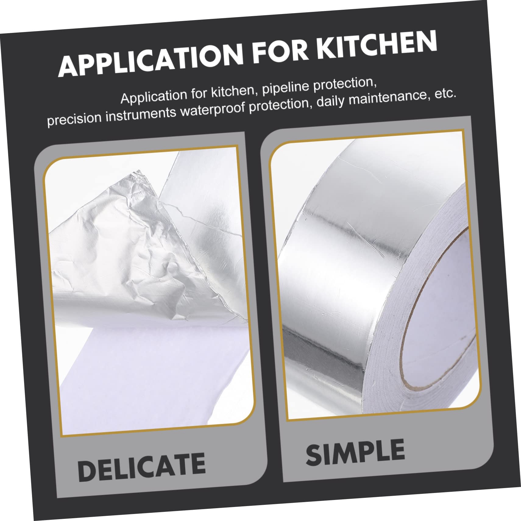 Artibetter 2 Rollen Aluminiumfolien Klebeband Set Hitzebeständig Wasserfest für Küche Rohrleitungen und Präzisionsinstrumente