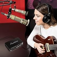 Vista 6 de Asmuse Interfaz de audio USB, tarjeta de sonido profesional de 24 bits/196 kHz, mezclador de audio con puertos XLR/TSR/TS para guitarrista