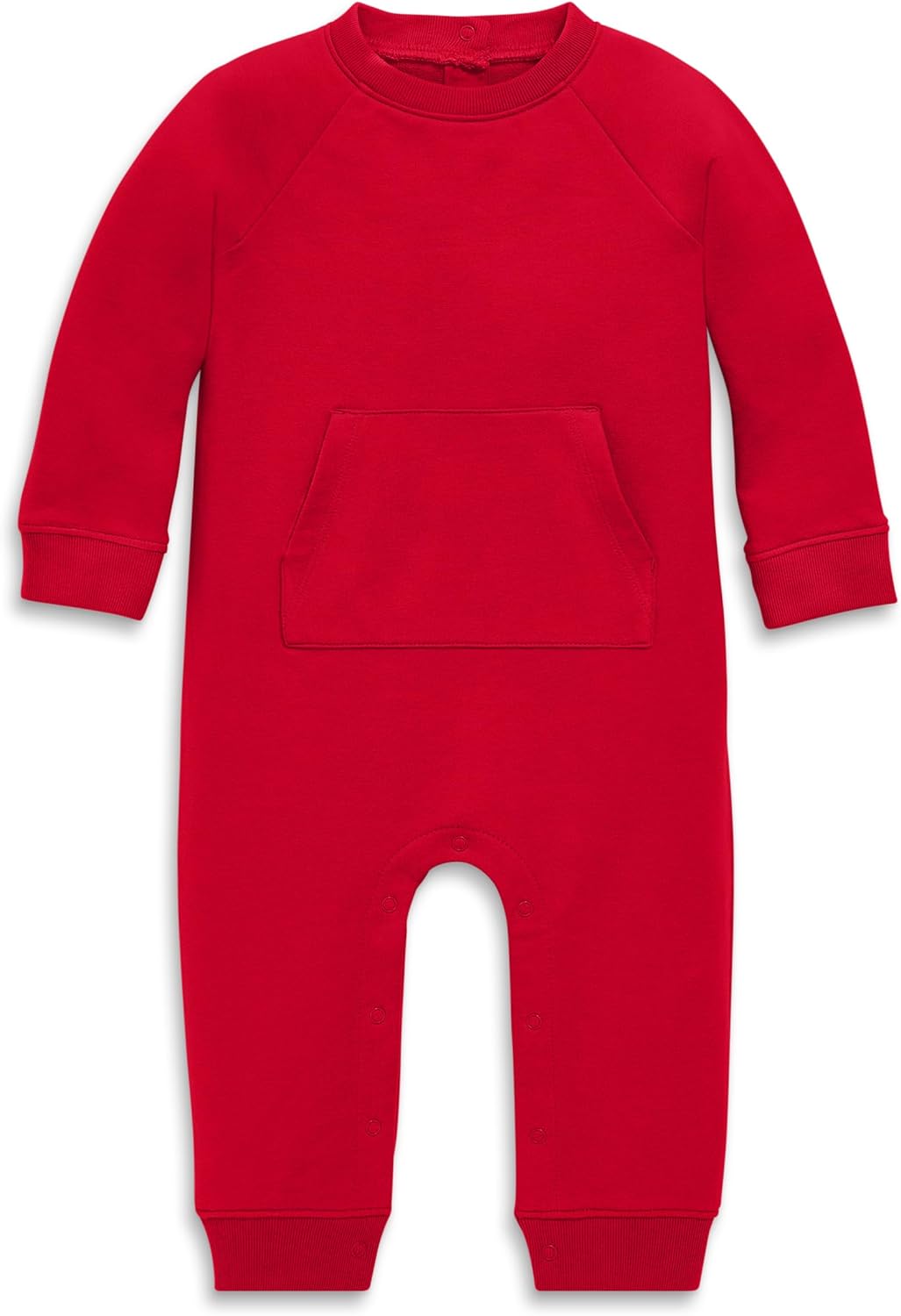 Primary Baby Sweatshirt Romper – Cozy Cotton One-Piece with Snap Legs