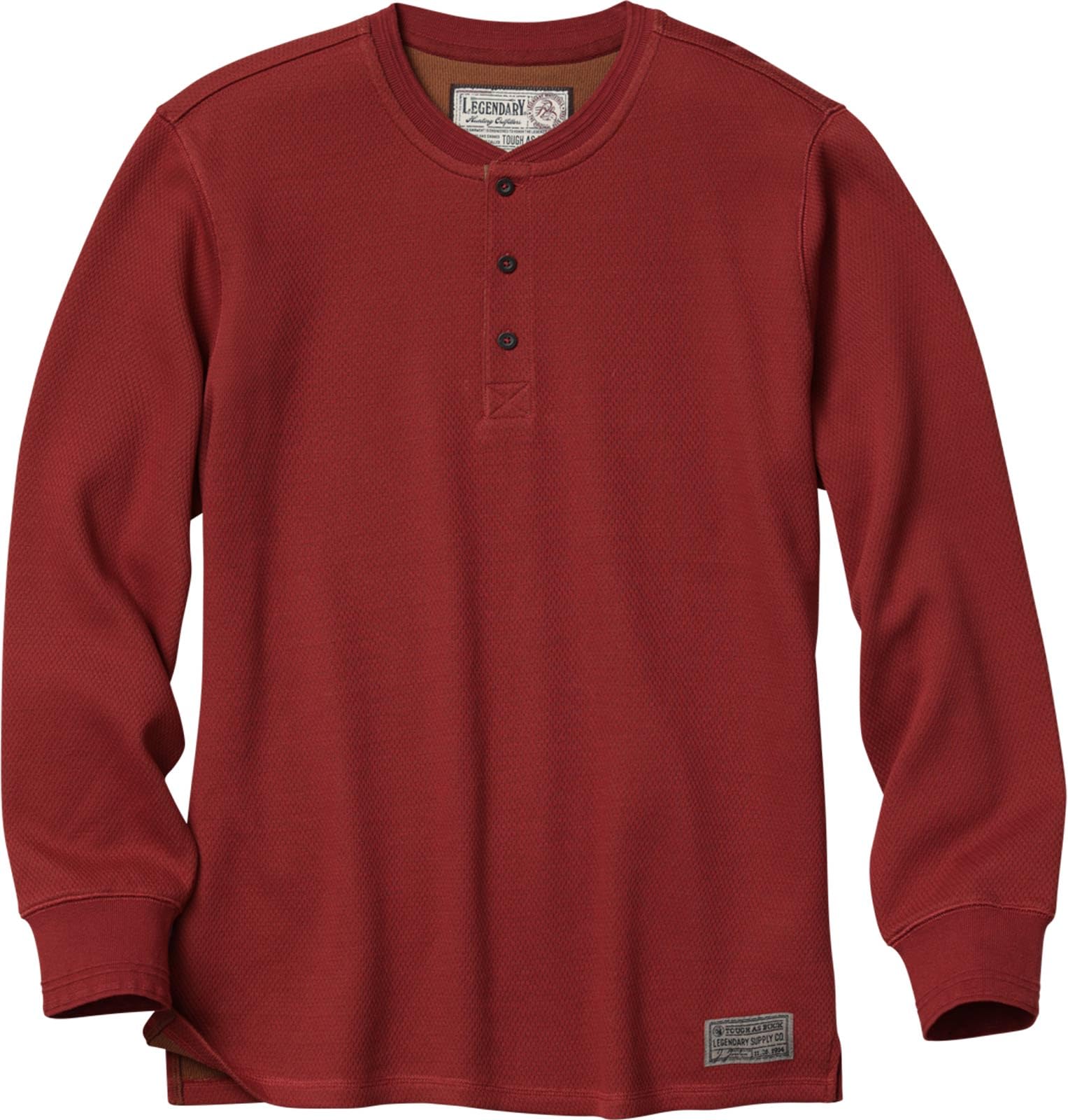 Men's Tough as Buck Double Layer Thermal Henley Shirt-Casual Long Sleeve Waffle Knit Regular Fit-image-39