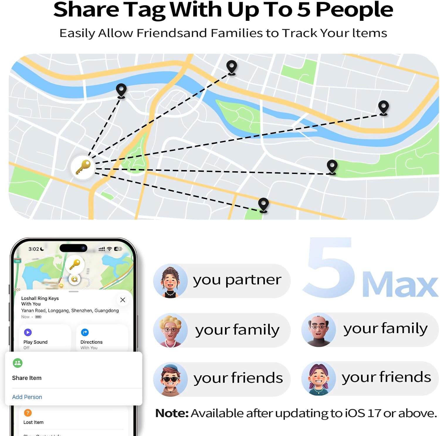 2025 [Apple MFi Certified] (iOS Only) Air Tags 4 Pack, Bluetooth Tracker and Key Finder Compatible with Apple Find My, Works Like AirTags for Luggage/Suitcases/Backpack, Replaceable Battery - Image 9
