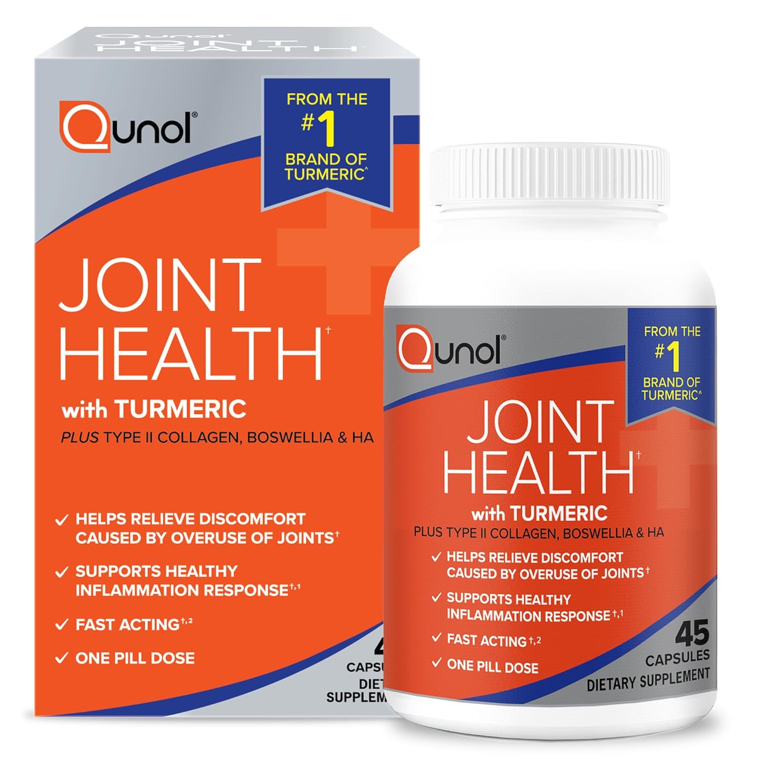 Qunol 5-in-1 Joint Support Supplement, Fast Acting, One Pill Dose, Support Healthy Inflammation Response & Discomfort Caused by Overuse of Joints, Alternative to Glucosamine...