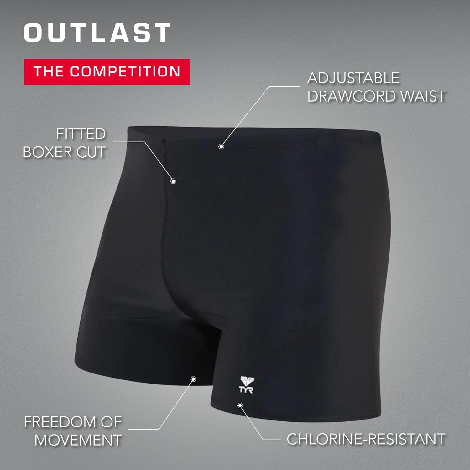 TYR Men's Tyreco Square Leg Swimsuit Brief Jammer - Image 7