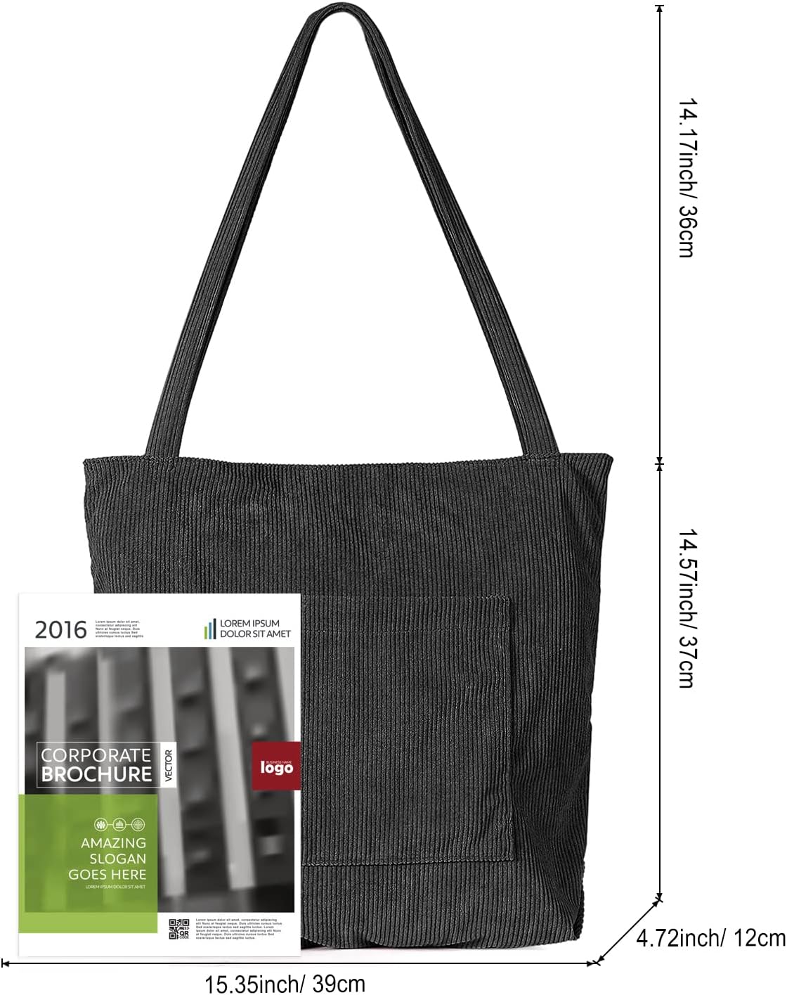 WantGor Women Corduroy Tote Bag, Large Shoulder Hobo Bags Casual Handbags Big Capacity Shopping Work Bag - Image 6