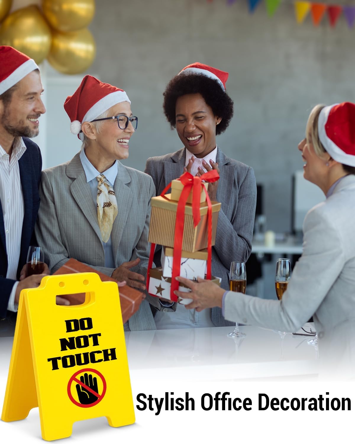 Funny Office Desk Decor Do Not Touch Warning Sign Cubicle Decorations for Coworkers Employees Boss, Office Privacy Working Desk Sign - Image 7