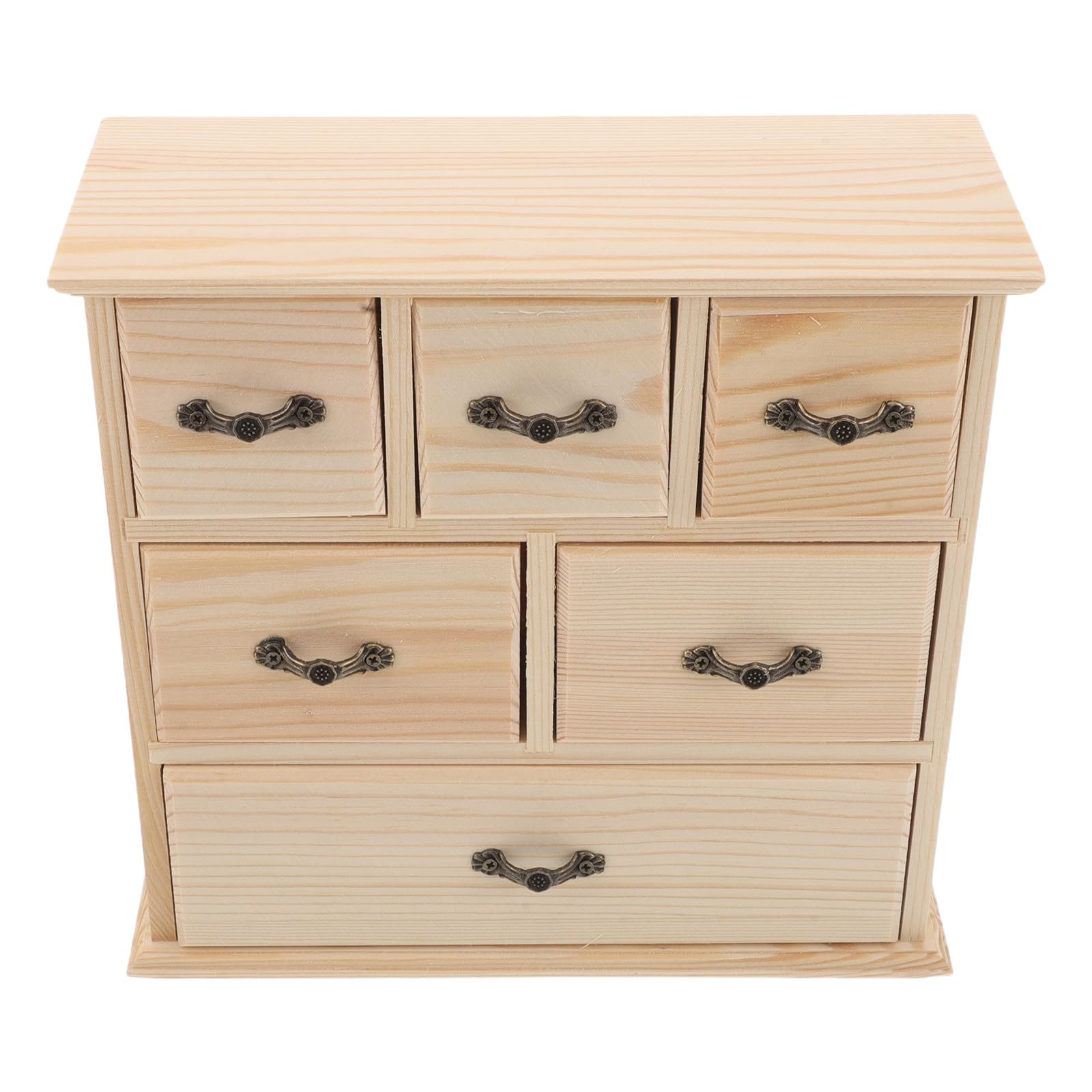 TOYANDONA Mini Organizador de Escritorio con Cajones, 6 Cajones, Madera