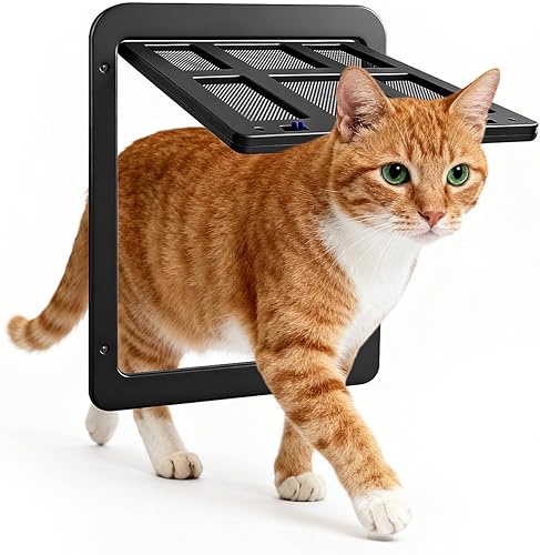 Namsan Puerta mosquitera para puerta de gato, paso de 8.3 x 10.3 pulgadas, puerta pequeña para perro para puerta corredera, cierre automático