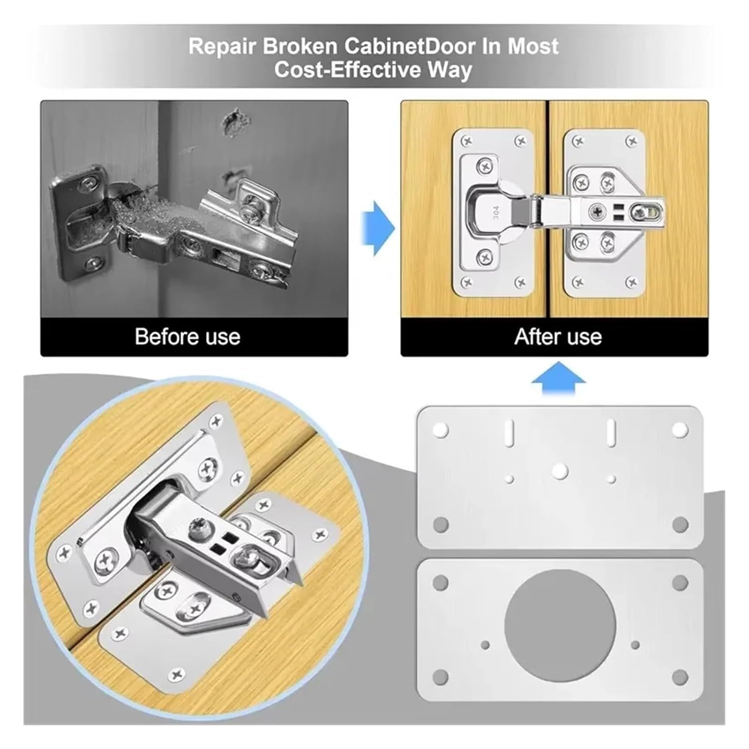 Eisenwaren 10Pcs Hinge Repair Plate Cabinet Furniture Drawer Table Scharnier Stainless Steel Household Hardware Hinge Fixing Plate