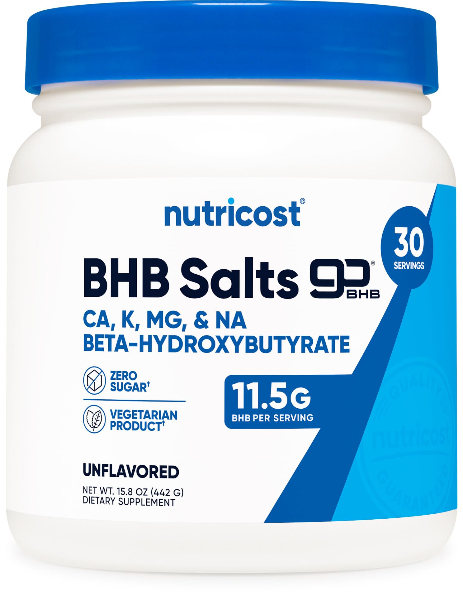 NutricostKeto BHB Exogenous Ketones 4-in-1 (30 Servings) 12g Beta-Hydroxybutyrate (BHB) Per Serving, (Unflavored) - Ketone Salts