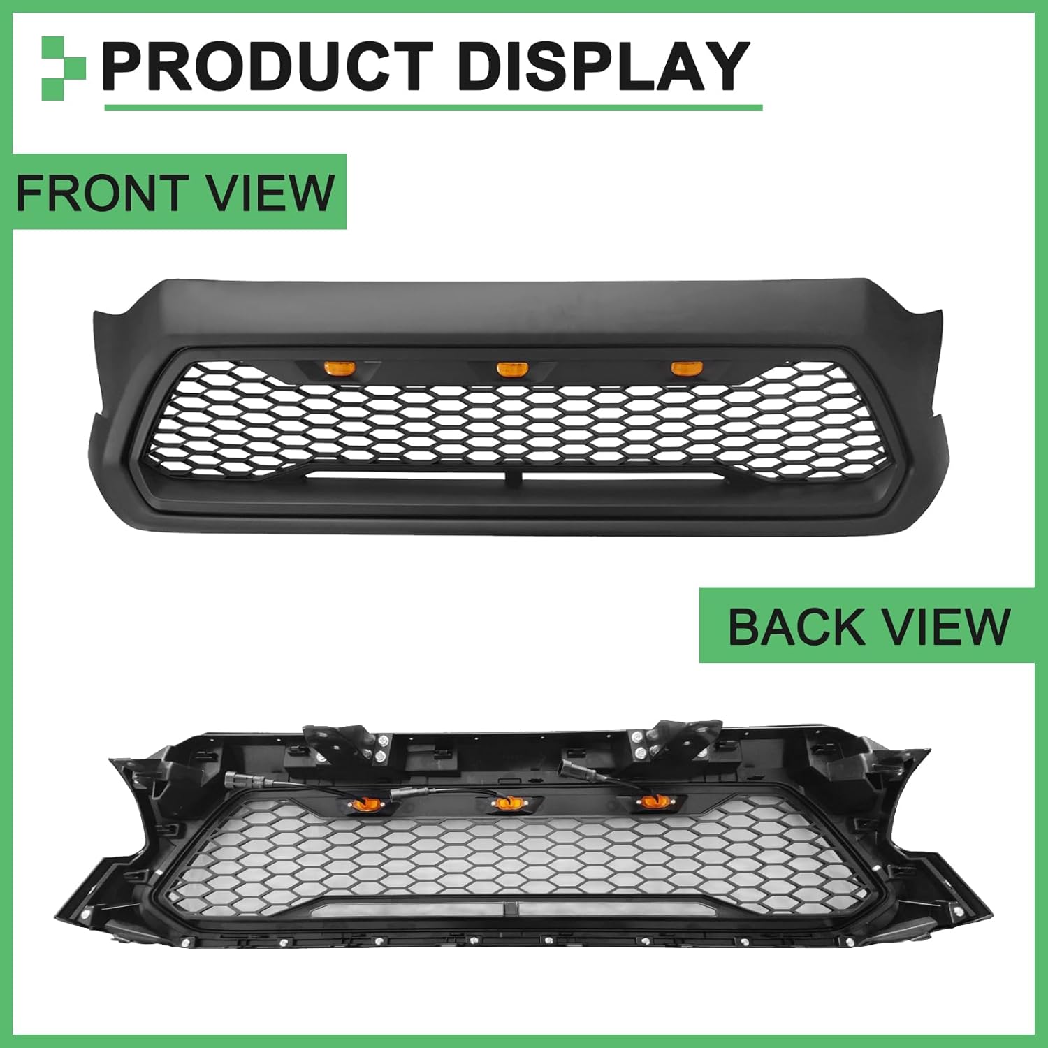 Front Bumper Grille For Toyota Tacoma Bumper Hood Mesh Grill with LED Light 2012 2013 2014 2015