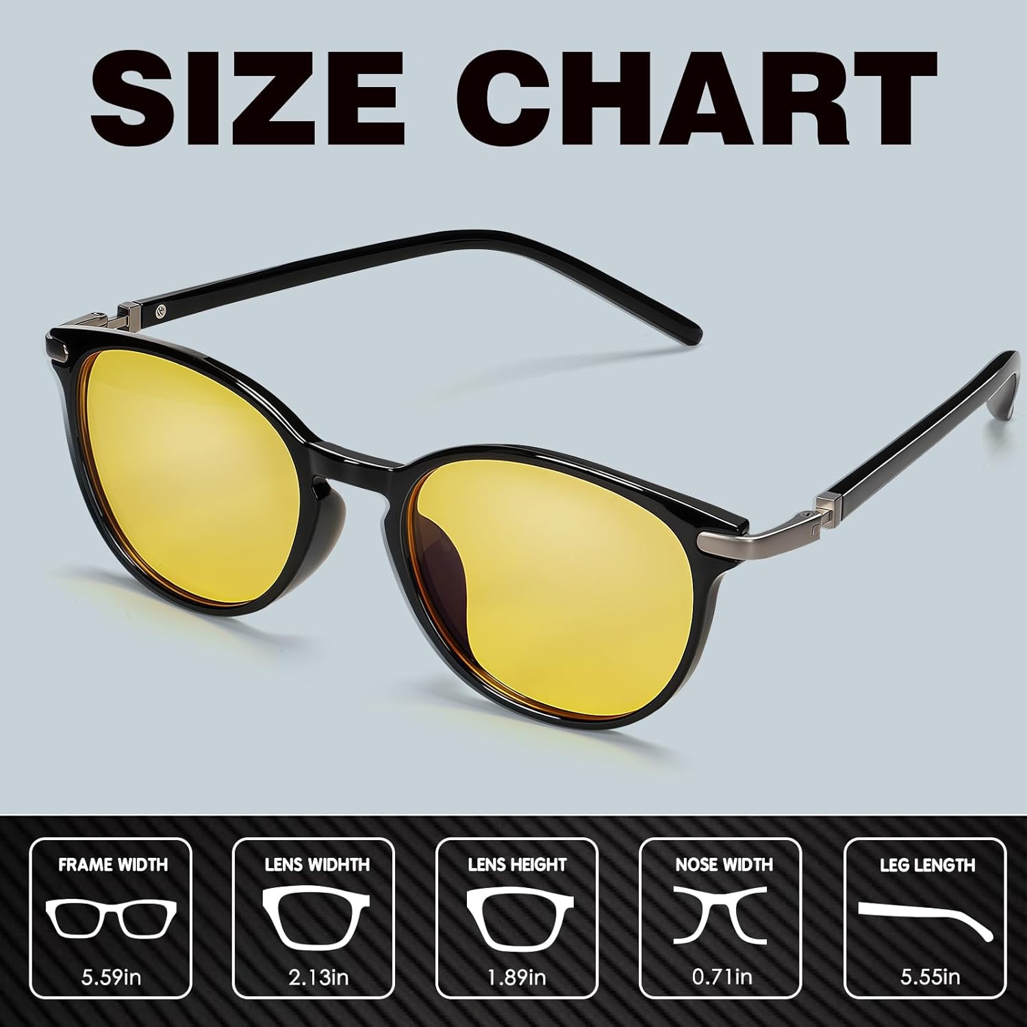 Vintage Round Blue Light Glasses for Women Men Round Polarized Glasses Anti Eyestrain & UV Protection - Image 3