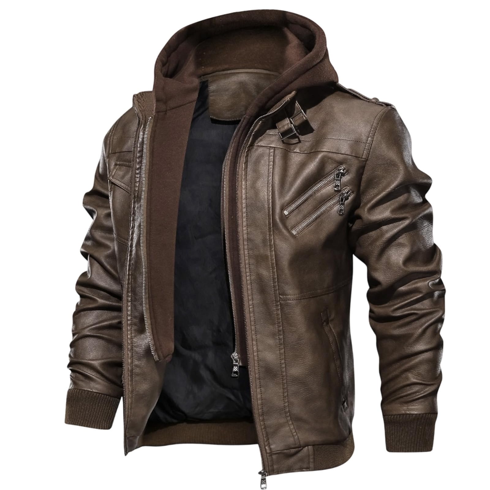 Veste Moto Homme Chic Et Elegant Vestes De Sport Homme Ample ZippéE CintréE Manteau D'ExtéRieur Décontracté D'Automne Pour Le Quotidien Et Les ActivitéS De Plein Air Au Design Confortable Casual