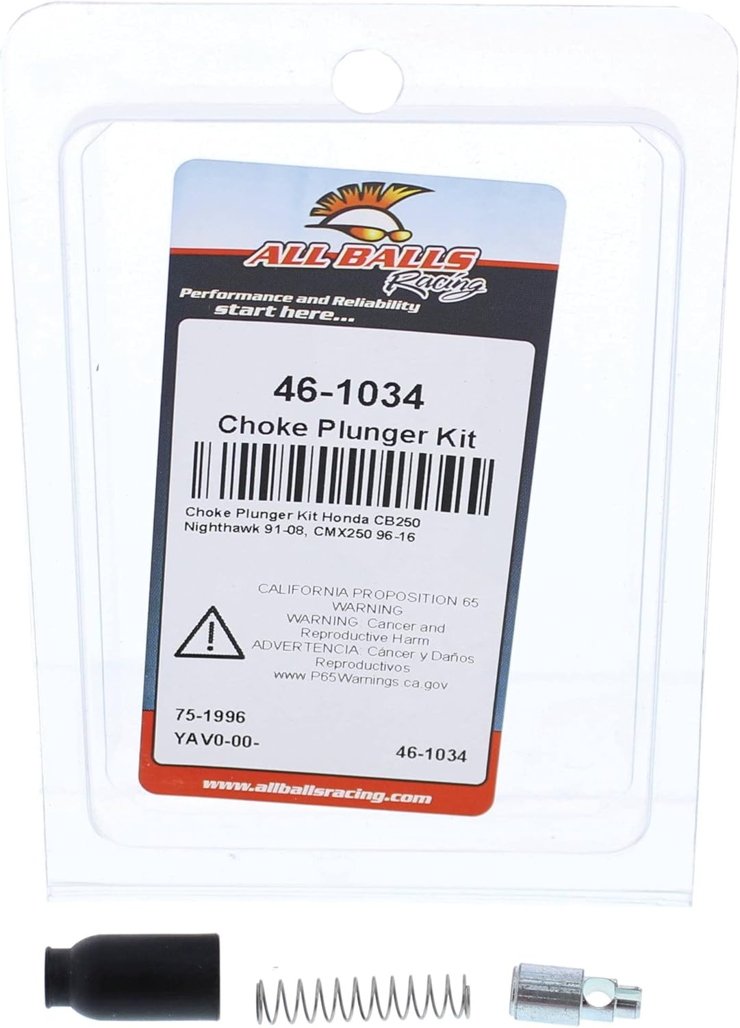All Balls Choke Plunger Kit 46-1034 Compatible With/Replacement For Honda CB250 Nighthawk 1991-2008, CMX250 1996-2016