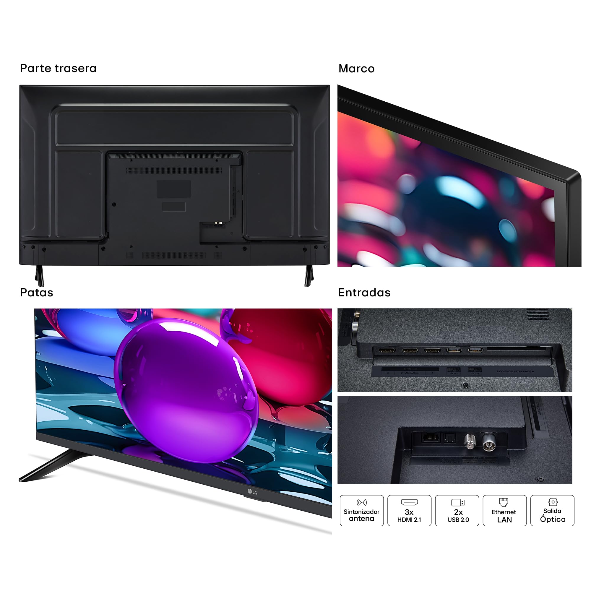 LG 43UA73006LA - TV 43", UHD 4K, WebOS 25, Ultimate IA, HDR10 Pro, Super Upscaling, Dolby Digital Plus, Google Assistant, Negro