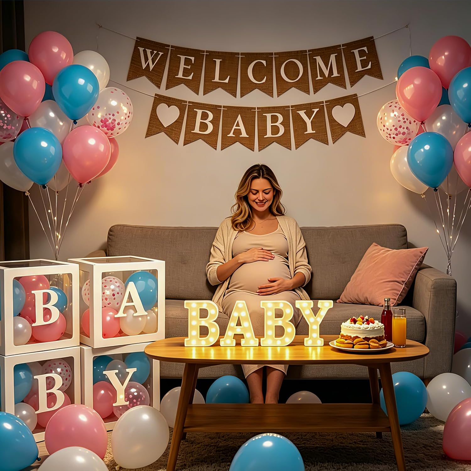 MissAudrey 47pc Baby Marque Light Up Letter Sign Set Baby Shower Decoration