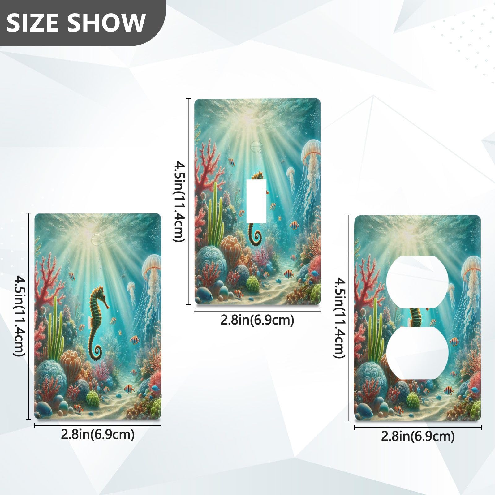 Sea Light Switch Cover Decorative Receptacle Outlet Wall Plate Guard Plastic Wall Outlet Cover for Farmhouse Home Decor Livingroom (Duplex Outlets Cover)