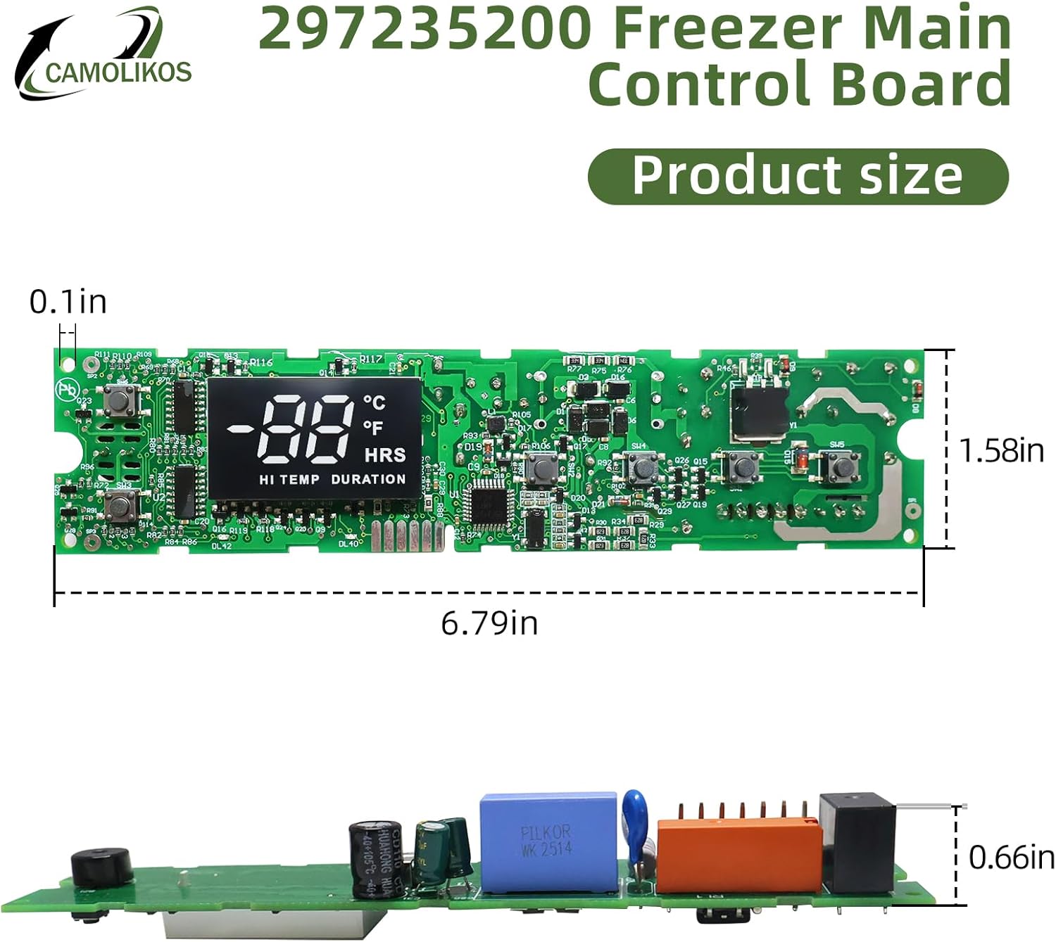 297235200 Freezer Main Control Board Fits for Frigidaire Crosley Replace 4591086 AP6333303 PS12364239 EAP12364239 297241900
