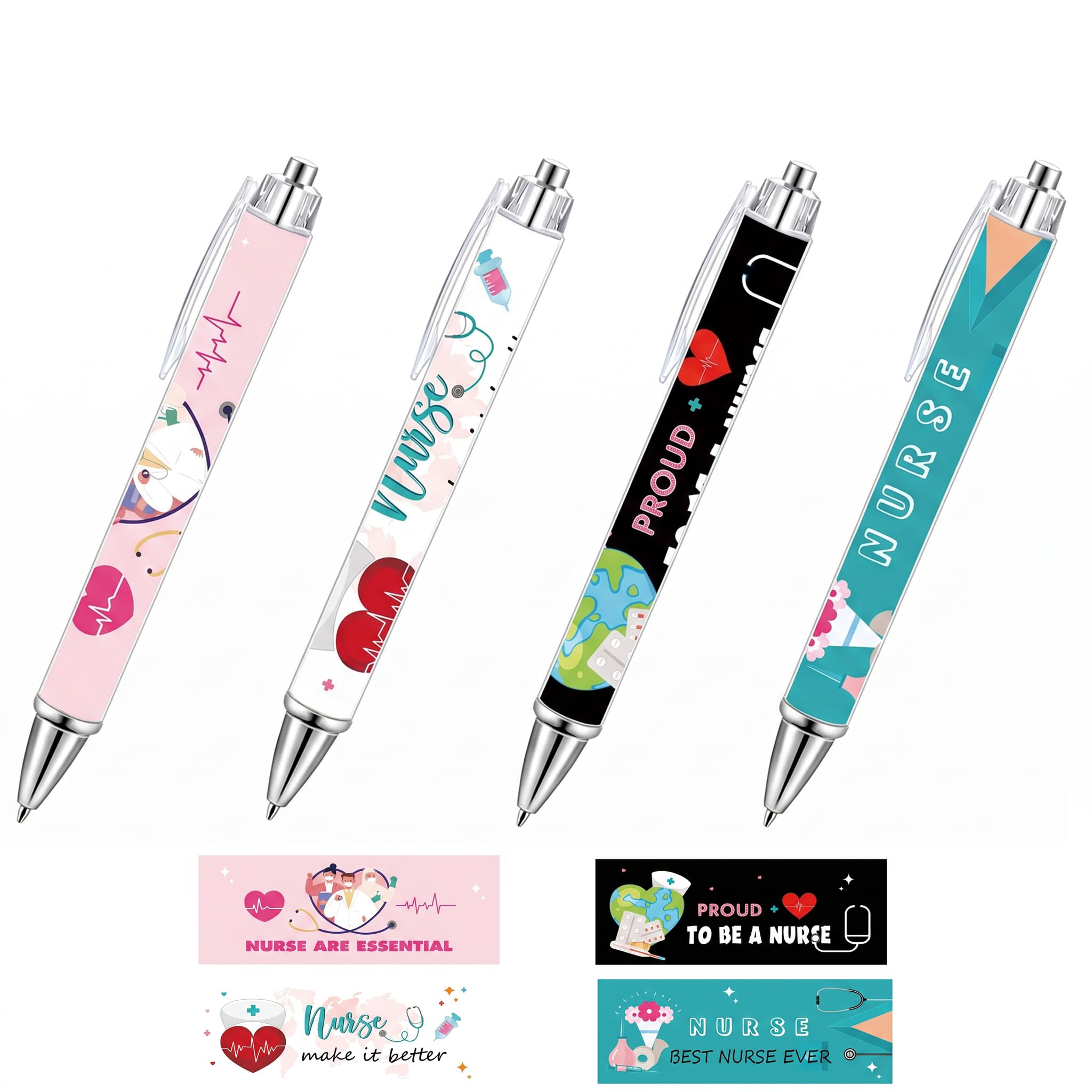 GADITIEK Nurse Gifts Pen Set 4 Pack Funny Nurses Pens Nursing Accessories for Work Student Nurse Gifts Pens for Women Graduation Presents Paramedic Vet Essentials