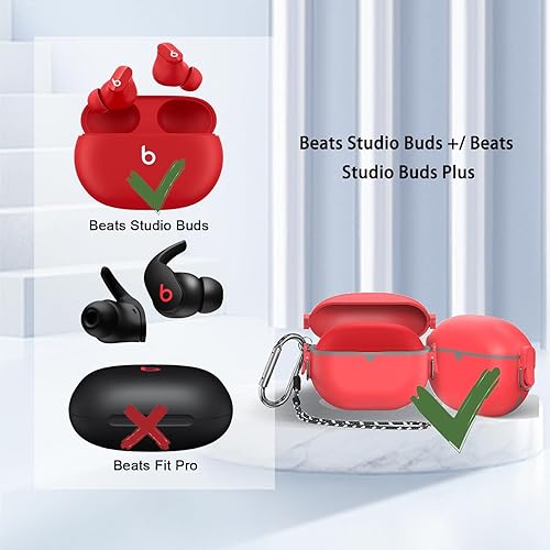 Miniatura 3 de Miimall Compatible con Beats Studio Buds + funda, bloqueo seguro, llavero antipérdida, LED frontal visible, funda protectora militar de poliuretano