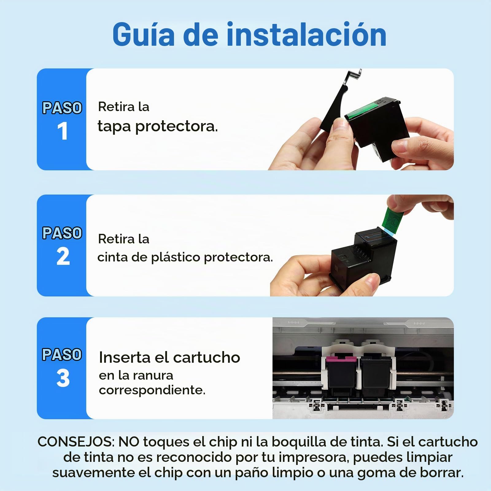 Sunnieink Cartuchos 303XL BK/CMY - 750/450+ Páginas, Reemplazo para Originale Tinta HP 303 Negro & Color, para HP Envy Inspire 7220e 7920e 7924e Envy Photo 6220 6230 6232 7120 7830 7930 Tango X