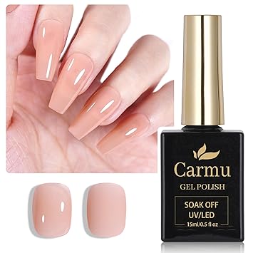 Amazon.com : Carmu Sheer Nude Gel Nail Polish, 15ml Neutral Jelly Gel