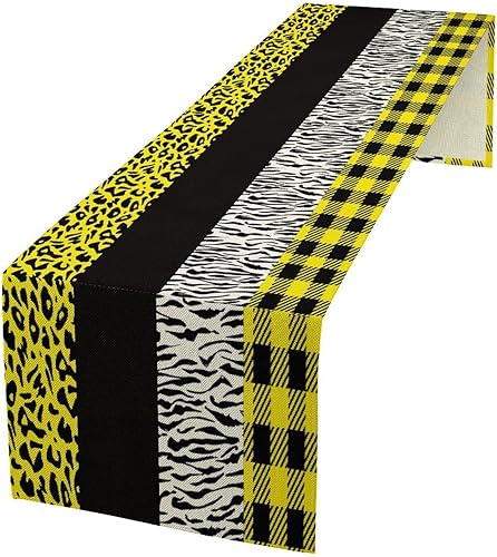 Miniatura 13 de Camino de mesa floral bohemio retro de los años 70, hippie de verano, Groovy Floral Power Impreso, camino de mesa de lino para el hogar, cocina,