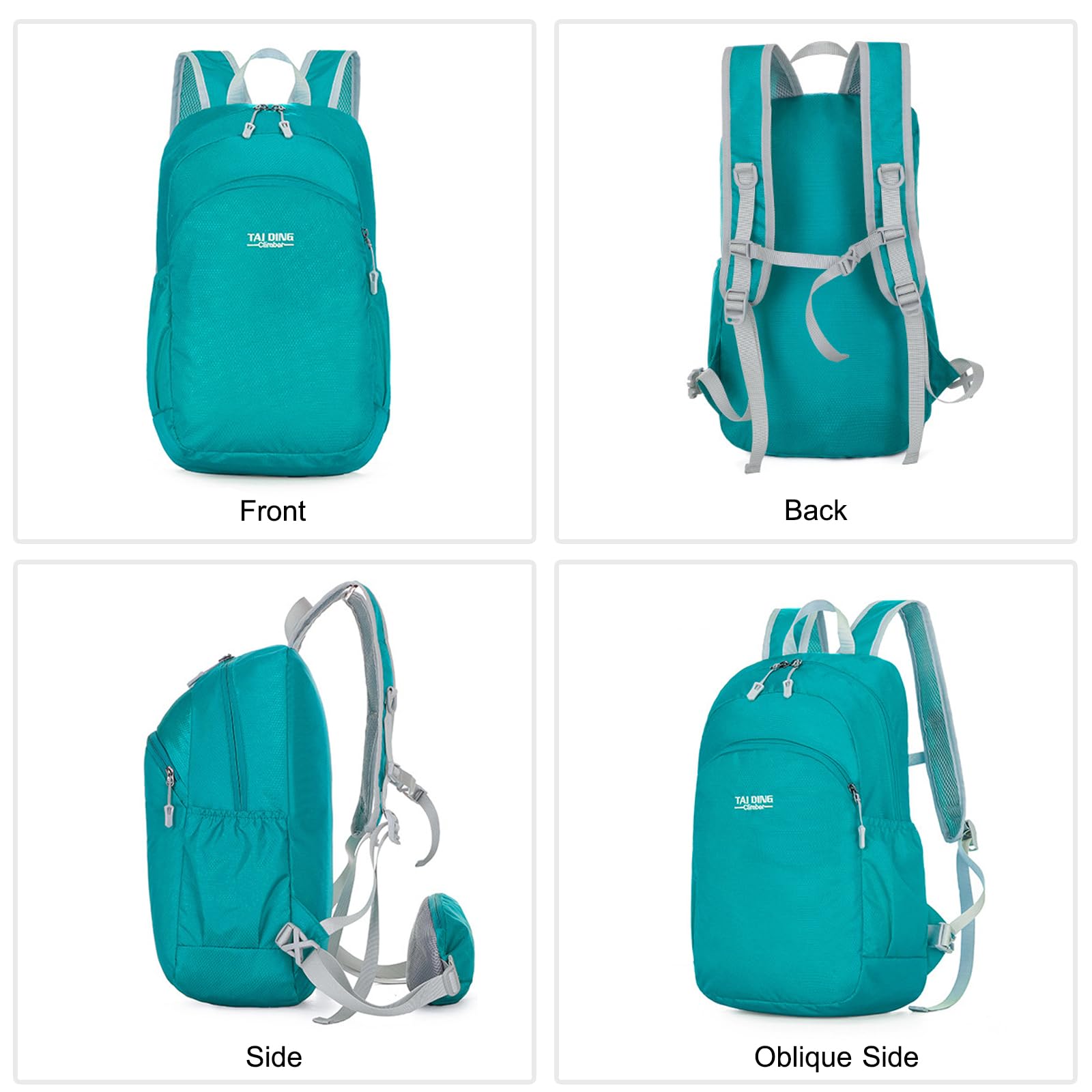 Zaino da Trekking Zaino Impermeabile Leggero Pieghevole Zaino 19L Hiking Backpack per Donna Uomo Campeggio Ciclismo Arrampicata Sport Azzurro