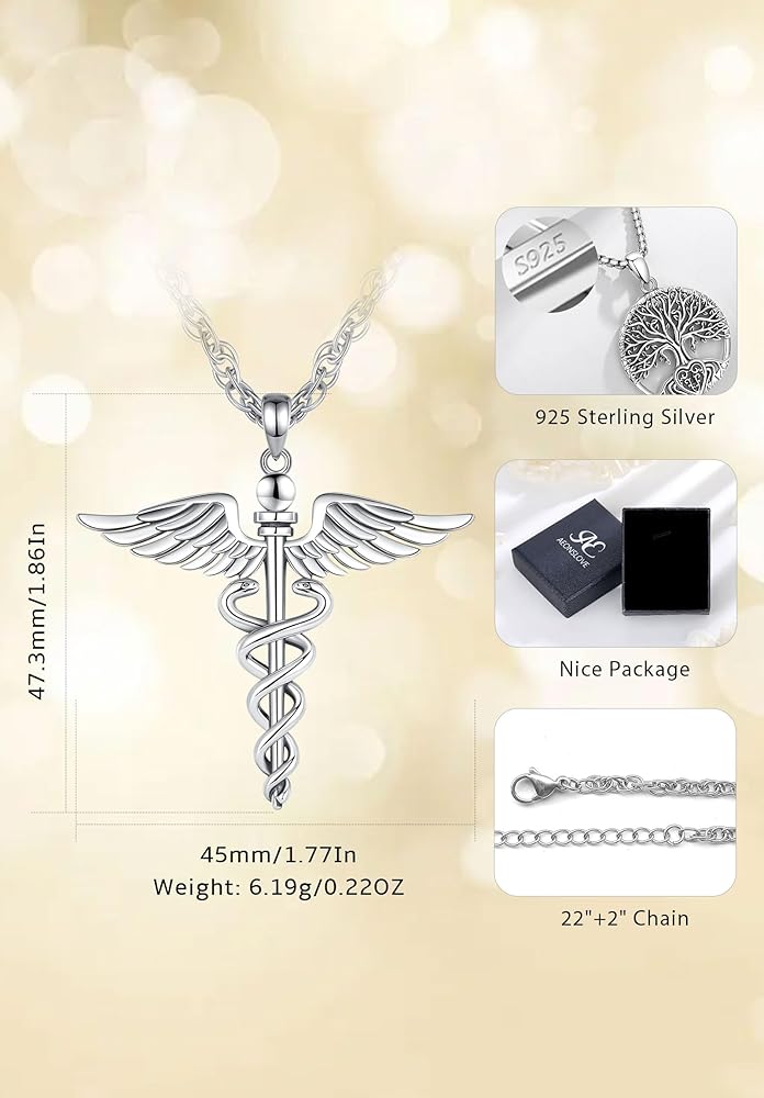 Ciondoli In Argento: Caduceo Dei Farmacisti E Dei Medici (Argento