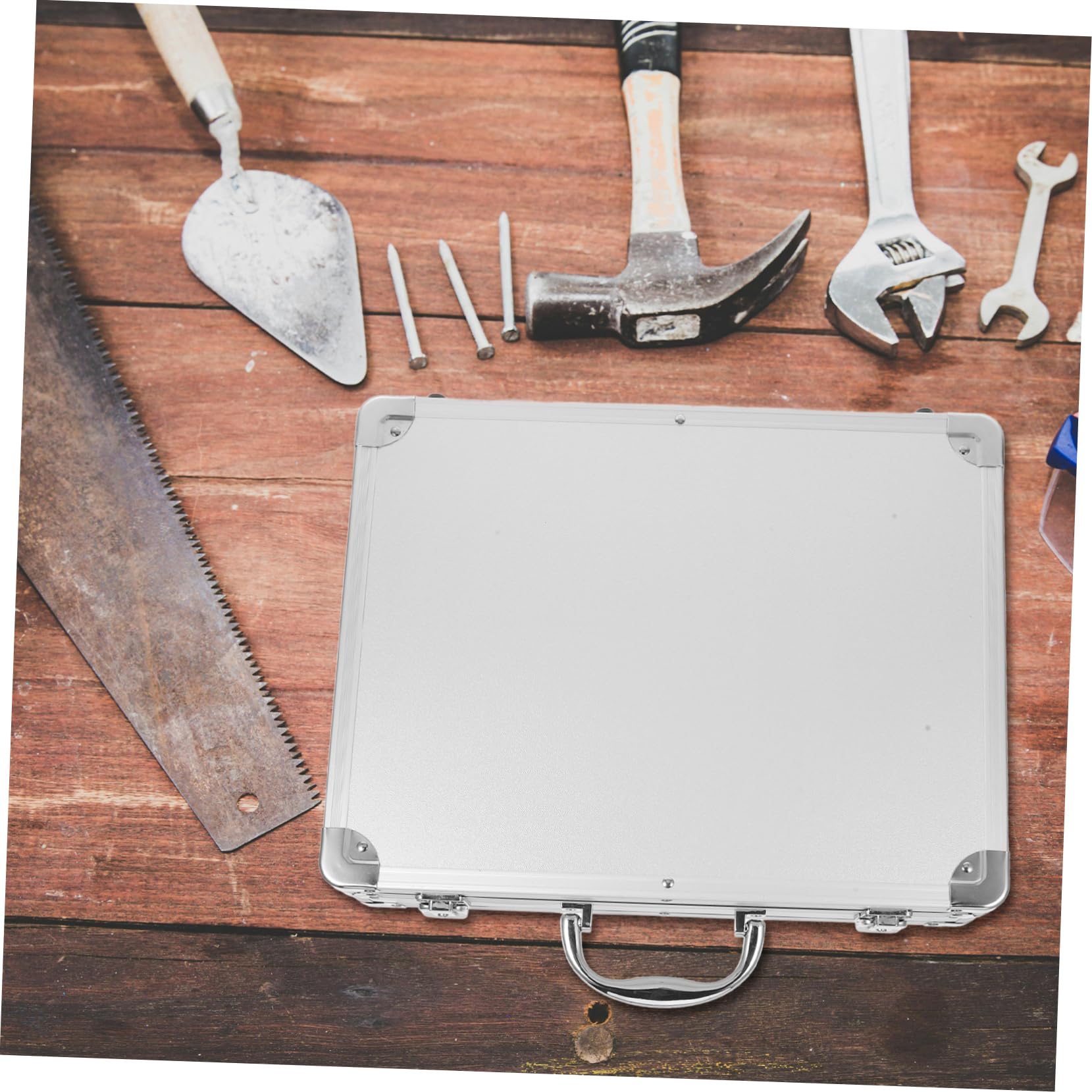 Caja de Herramientas de Aleación de Aluminio Grande Espuma y Cerradura, Estuche Portátil Resistente para Transporte y Almacenamiento, Organizador Multiusos para Profesionales