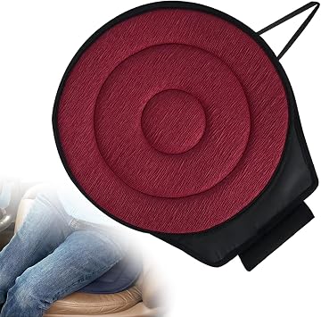 360 Rotating Seat Cushion for Car, Rotating Seat Cushion, 360 Degrees Swivel Car Seat for Elderly Support, 360 Rotating Seat Non Slip Cushion for Office Car Home,Red