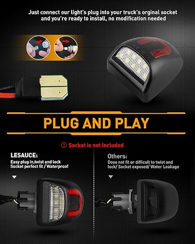 Miniatura 49 de LESAUCE Repuesto de lámpara de matrícula LED completa para Chevy Silverado 1500 2500 3500 Suburban Tahoe GMC Sierra Yukon XL para Escalade, 6000 K