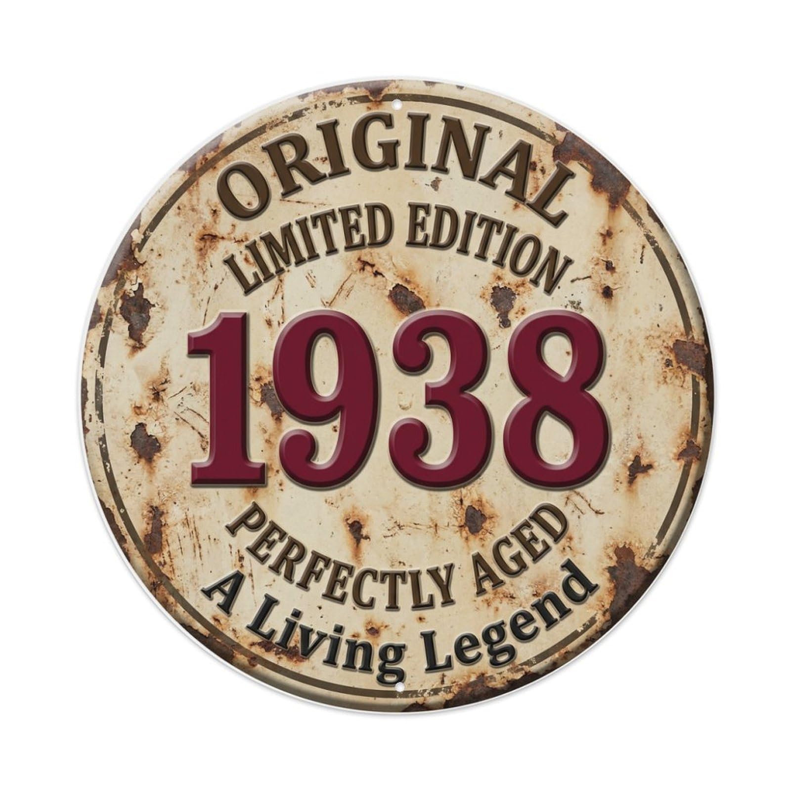 Original 1938 Limited Edition Perfectly Aged Live Legend Metal Tin Sign