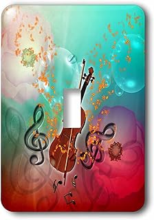 3dRose lsp_243073_1 Music Violin Bow and Bubbles on Colorful Background Toggle Switch, Mixed