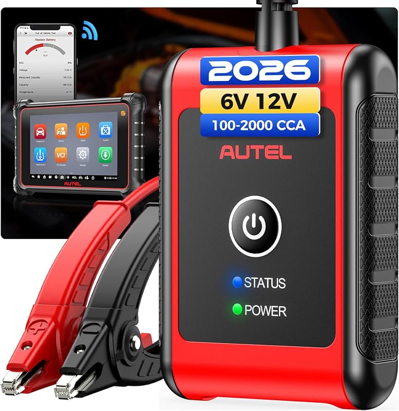BT506 Probador de baterías de automóvil, analizador de carga automotriz MaxiBAS BT 506 | 8 tipos de baterías Std y 5, 6V/12V 100-2000CCA, prueba de carga/manivela de 12V/24V, conductancia adaptativa/compensación de temperatura/SVC en la nube