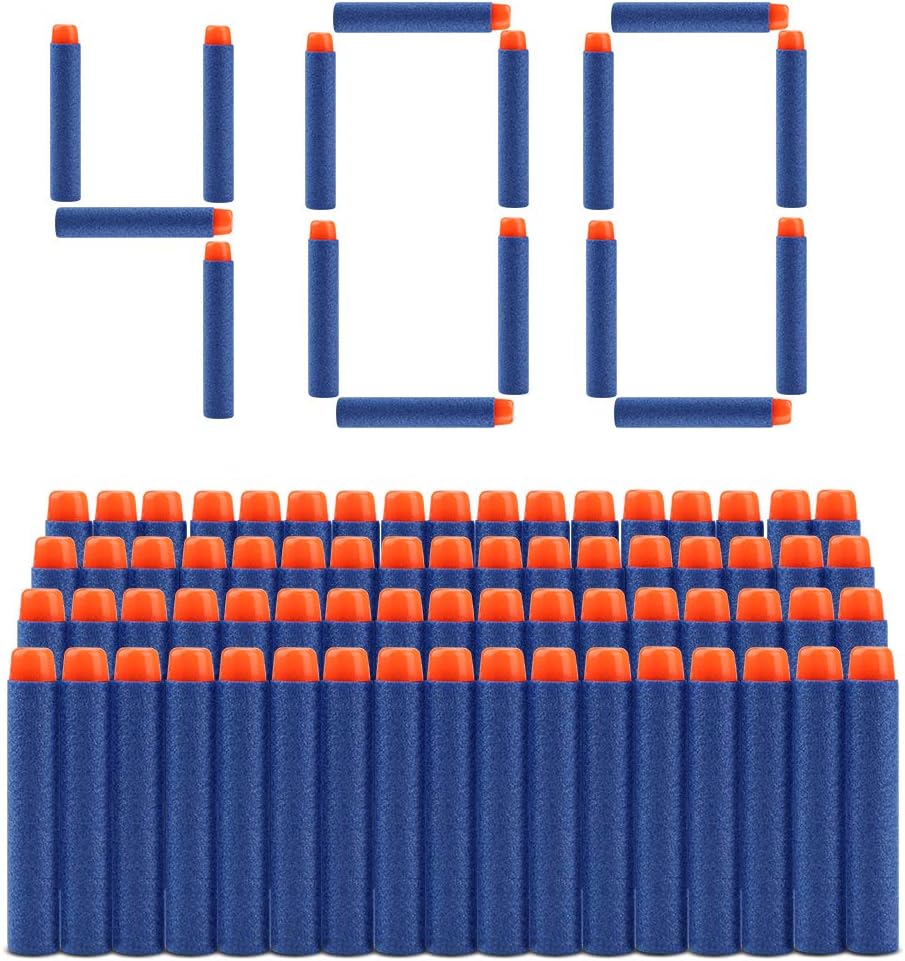 Welltop 400 pcs 7.2cm Refill Bullet Foam Darts Ammo Pack for Nerf N-strike Elite Series Blasters Kids Toy (Blue)