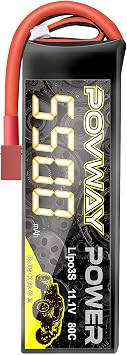 Lipo Battery 5500mAh 3S RC Battery 11.1V 80C with T Plug Softcase for RC Cars, RC Truck,Helicopter, Airplane 5500 3S 80C-T Plug softcase