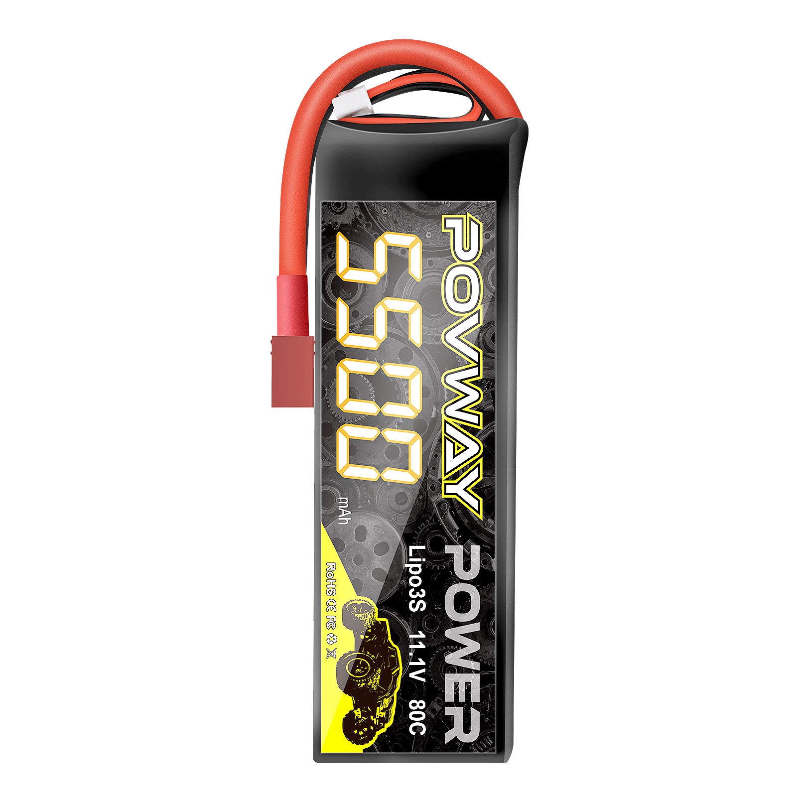 POVWAYRC Lipo 3S RC Battery 11.1V Battery 5500mah 80C Lipo Rc Batteriemith T Connector Battery for RC Car Truck Boat