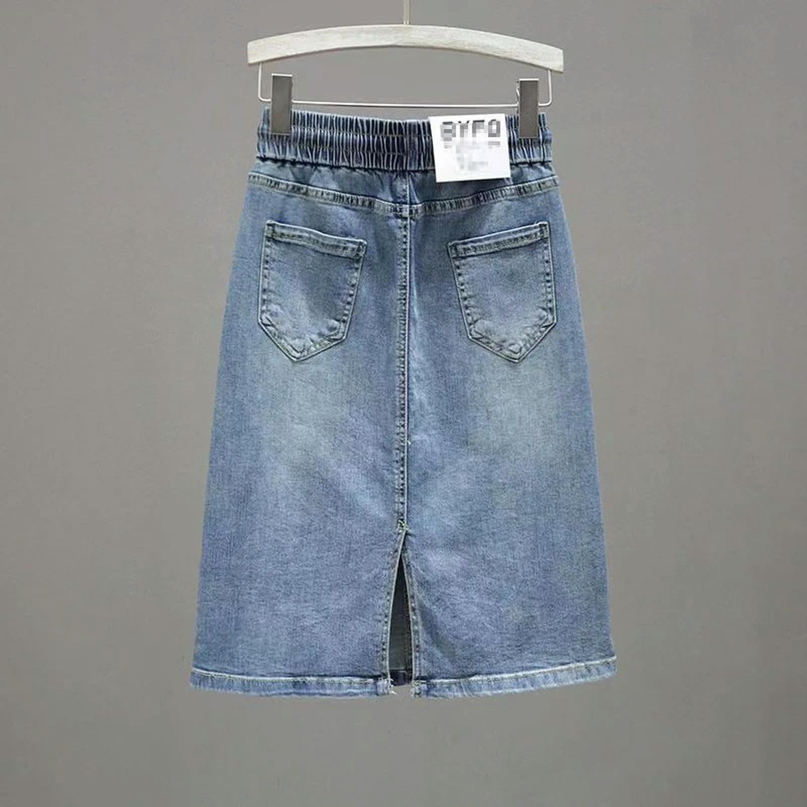 Gonna di Jeans Gonna in Denim Sottile in Vita Elastica delle Donne Gonna in Denim