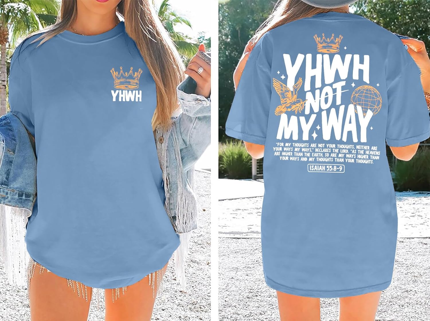 Christian Faith Shirts for Women Jesus Shirt YHWH Inspirational Bible Verse T-Shirt Religious Oversized Graphic Tee - Image 5